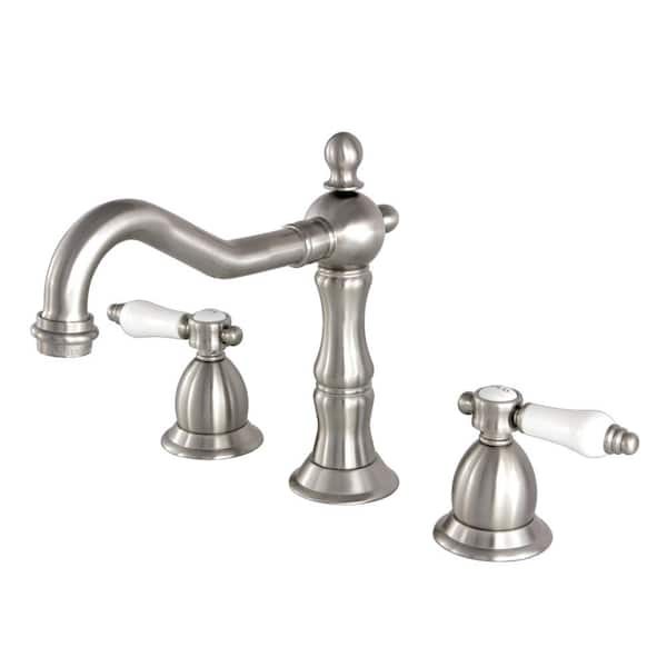 Kingston Brass Transitional 8 in. Widespread 2-Handle High-Arc Bathroom Faucet in Brushed Nickel