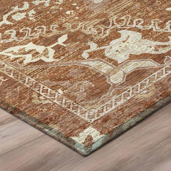 Chantille Machine Washable Indoor/Outdoor Abstract ACN3169 Rust 8 ft. x 10 ft. Area Rug