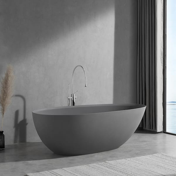 Genoa 59.04 in. Acrylic Flatbottom Non-Whirlpool Freestanding Bathtub in Glossy White Genoa 59.04 in. Acrylic Flatbottom Non-Whirlpool Freestanding Bathtub in Glossy White