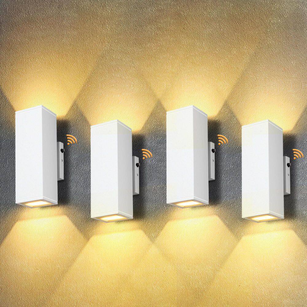 2-Light Rectangular Dusk to Dawn Sensor White Indoor/Outdoor LED Wall Light, Up/Down Outdoor Wall Lantern Sconce(8-Pack) price history on PriceWatchPro