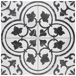 Merzoni Ornate Marquina 17-7/8 in. x 17-7/8 in. Porcelain Floor and Wall Tile (11.25 sq. ft./Case)