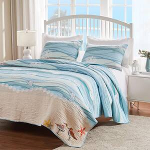 Maui 3-Piece Multicolored Full and Queen Quilt Set