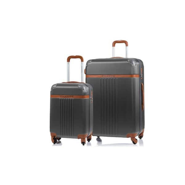CHAMPS Vintage 29 in., 20 in. Dark Grey Hardside Luggage Set with Spinner  Wheels (2-Piece) S1016-DARK GREY - The Home Depot