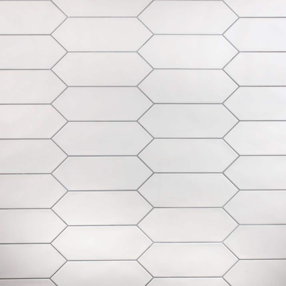 Merola Tile Kite White 4 In X 11 3 4 In Porcelain Subway Floor And Merola Tile Kite White 4 In X 11 3 4 In Porcelain Subway Floor And