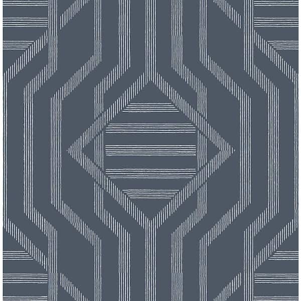 A-Street Prints Essex Navy Geometric Wallpaper