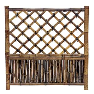 39.5 in. Bamboo Garden Fence Hoshi Zen Panel - Burnt