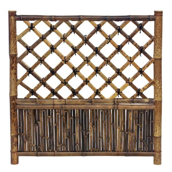 RED LANTERN Bamboo Garden Fence Hoshi Zen Panel - Burnt