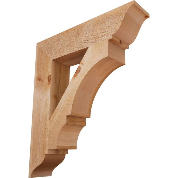 Ekena Millwork 6 in. x 32 in. x 28 in. Western Red Cedar Balboa Traditional Rough Sawn Bracket