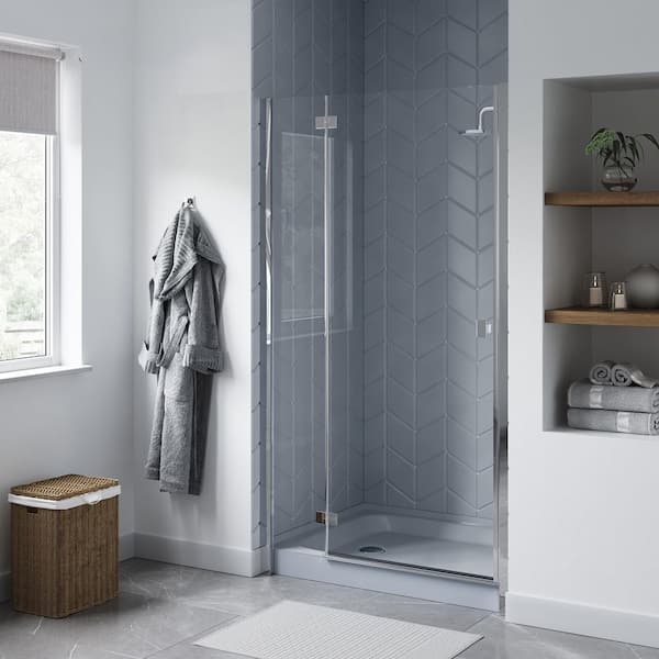 Voltaire 48 in. L x 36 in. W Alcove Shower Pan Base with Left-Hand Drain in Grey