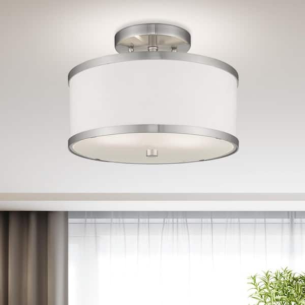 AVIANCE LIGHTING Armitage 2 Light Brushed Nickel Semi Flush Mount