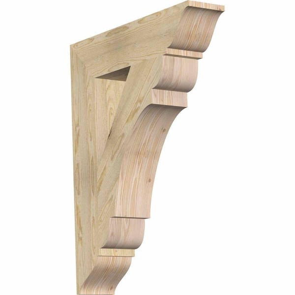 Ekena Millwork 6 in. x 36 in. x 28 in. Douglas Fir Olympic Traditional Rough Sawn Bracket