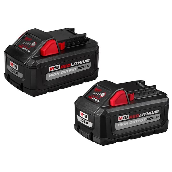 Milwaukee M18 18 Volt Lithium Ion HIGH OUTPUT XC 8.0 Ah and 6.0 Ah Battery 2 Pack 48 11 1868 The Home Depot