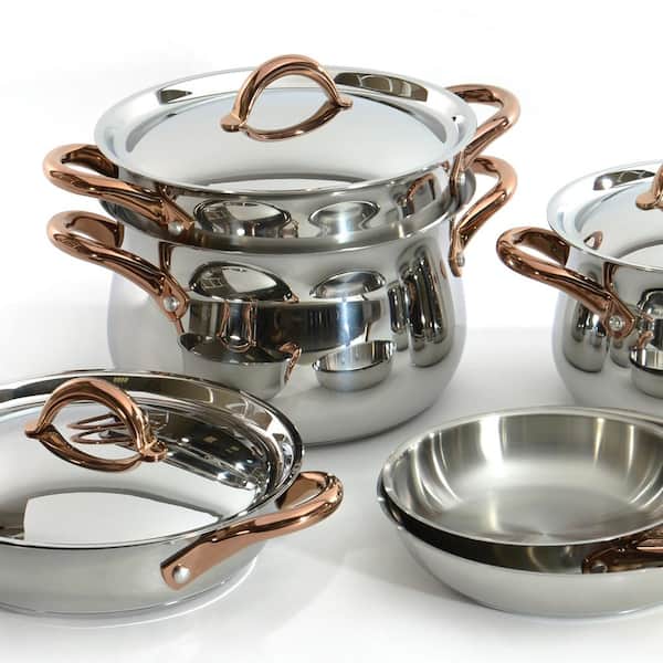 BergHOFF Ouro Stainless Steel 11-pc. Cookware Set, Color: Silver Rose Gold  - JCPenney