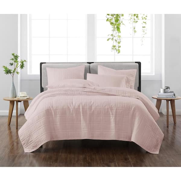 Cannon Solid Blush Full/Queen 3-Piece Quilt Set