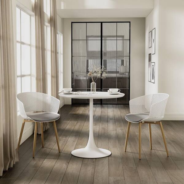 Jamesdar Kurv White Cafe Table JTAB200-WHWH - The Home Depot