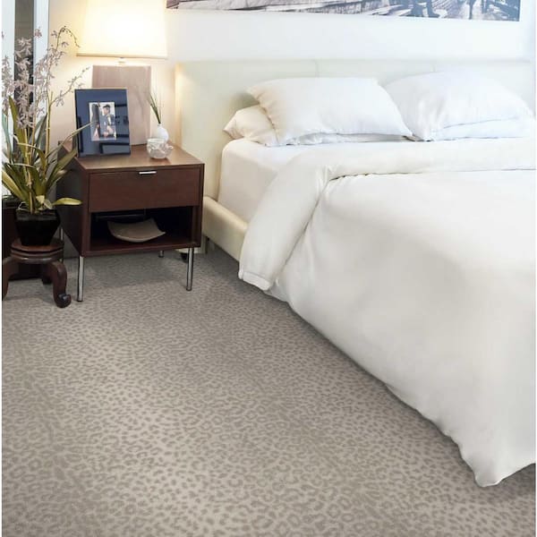 Safari Stone Brown 13.2 ft. 36 oz. Wool Pattern Carpet - Installation Required