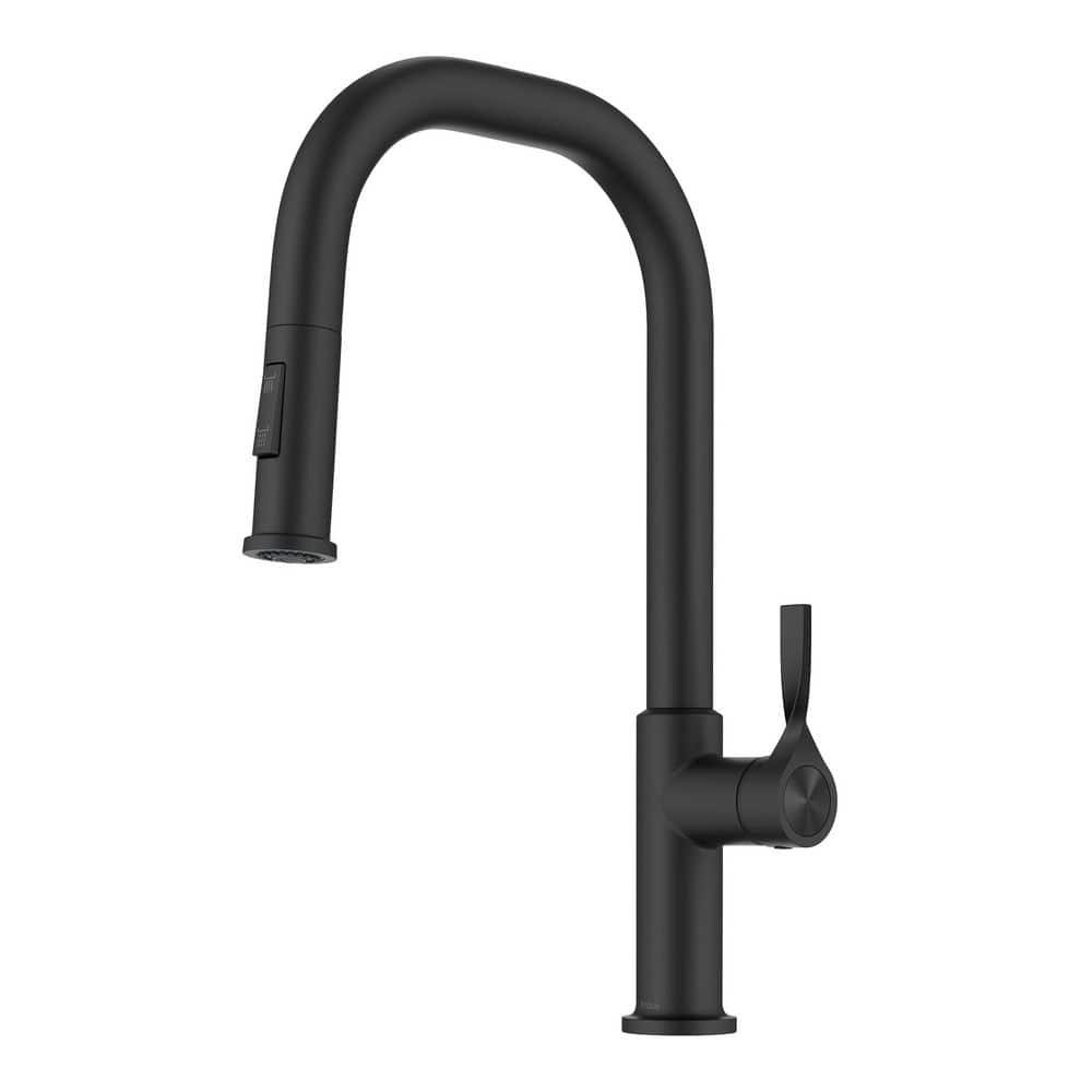KRAUS Torak 2-Function Matte Black 16.25 in. H Pull Down Sprayer
