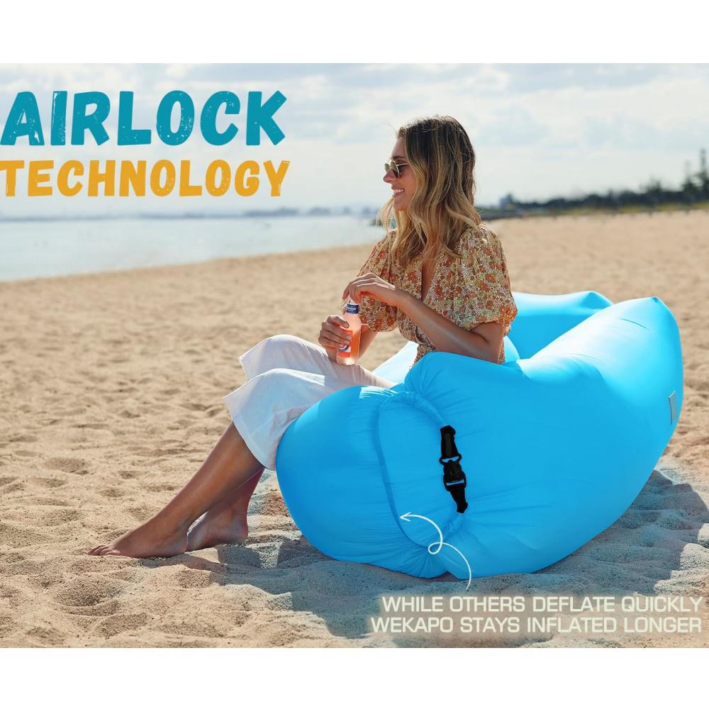 Angel Sar Light Blue Lightweight Portable Camping Inflatable