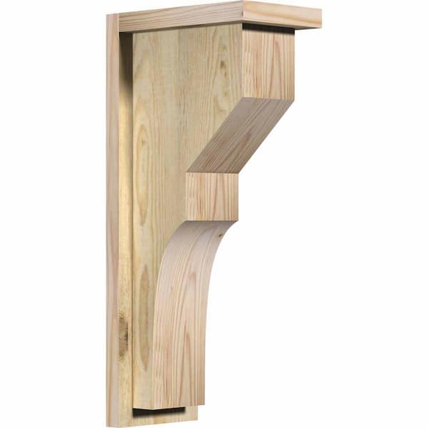 Ekena Millwork 6 in. x 10 in. x 22 in. Douglas Fir Monterey Rough Sawn Corbel with Backplate