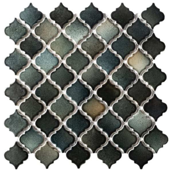 Merola Tile Hudson Tangier Stormy Night 12-3/8 in. x 12-1/2 in. Porcelain Mosaic Tile (11.0 sq. ft./Case)