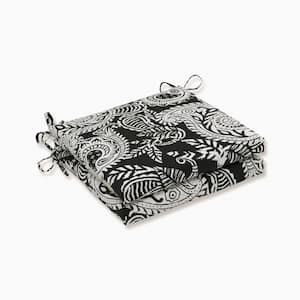 Paisley 20 in. x 20 in. 2-Piece Outdoor Dining Chair Cushion in Black/Ivory Addie
