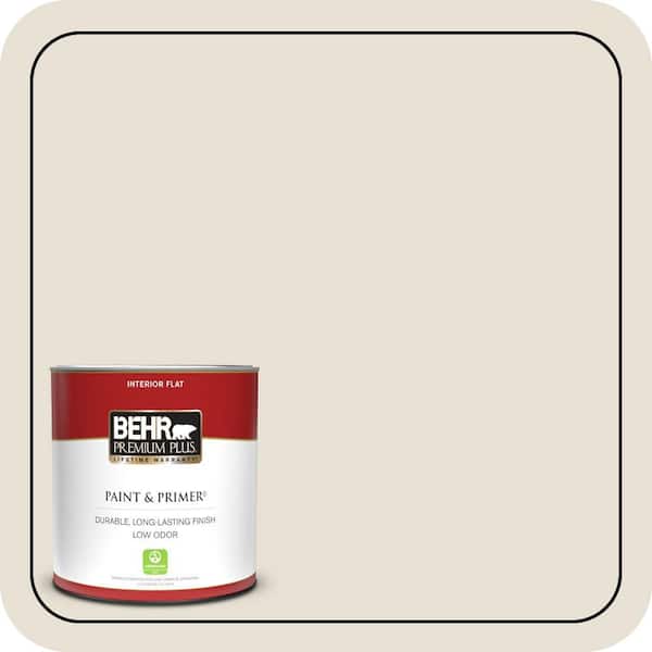BEHR PREMIUM PLUS 1 qt. #MQ3-13 Crisp Linen Flat Low Odor Interior Paint & Primer