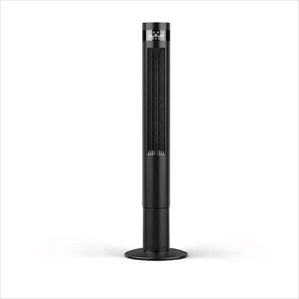 COWSAR 43.31 in. 3-Speed  11.81 in W Tower Fan in Black 85° Oscillating Fan with Digital Display Timer and Remote Control