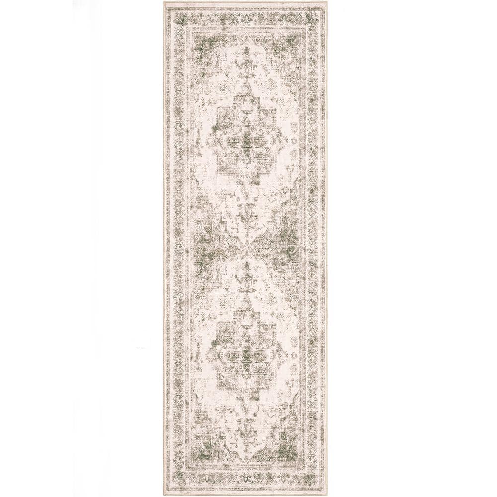 Persia Taupe 2 ft. x 6 ft. Vintage Medallion Distressed Area Rug price history on PriceWatchPro