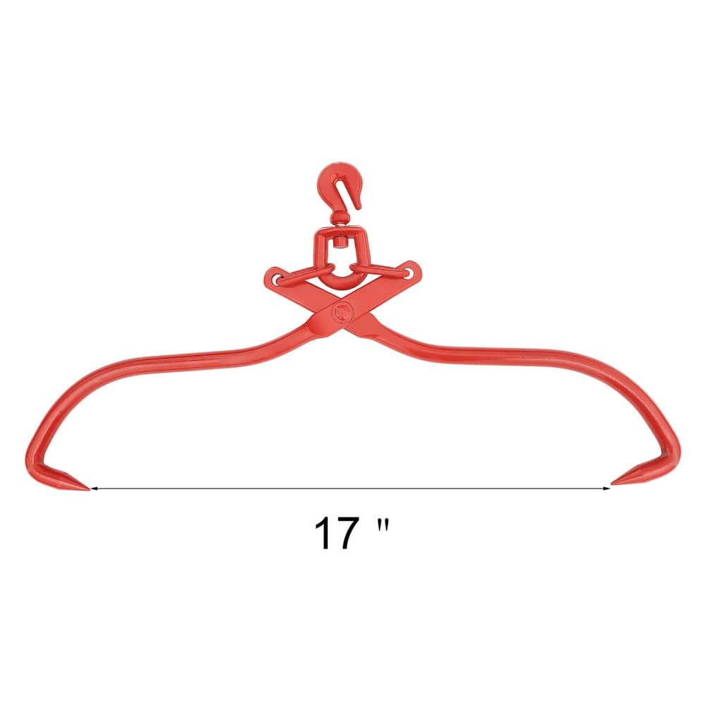 Red Painted Steel 17-inch Log Skidding Tongs