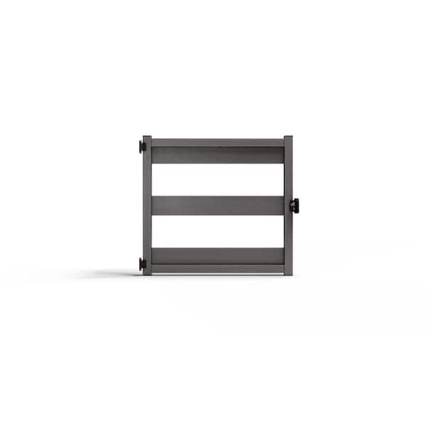 Composite 3-Board Ranch Rail (3 ft. H x 4 ft. W) Slate Grey Fence Gate - For NC Modern and Traditional