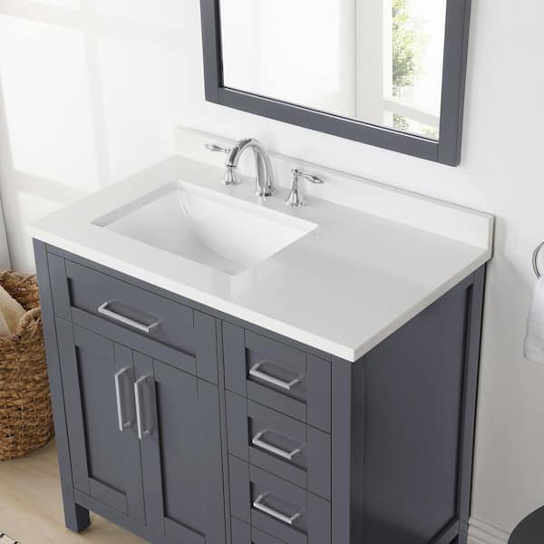 36 Inch Modern Bathroom Vanity with USB Charging, Two Doors and Three –  Home Elegance USA