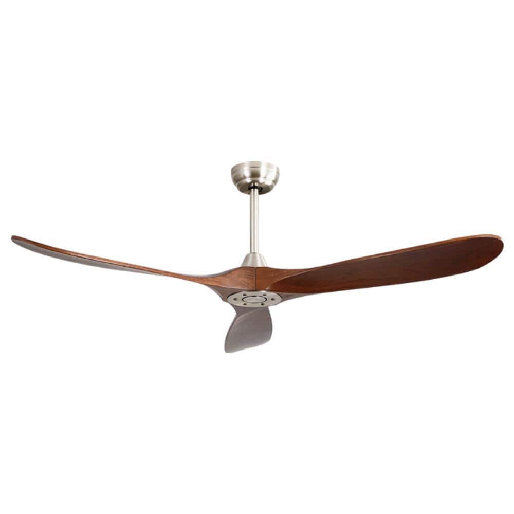 60 in. Downrod Mount Ceiling Fan No Light, 3 Walnut Wood, Remote Control & Timer, Quiet DC Motor, Reversible Airflow price history on PriceWatchPro