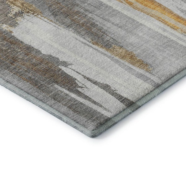 Mayfield Premium Machine Washable Abstract AMF1979 Ivory 5 ft. x 7 ft. 6 in. Area Rug