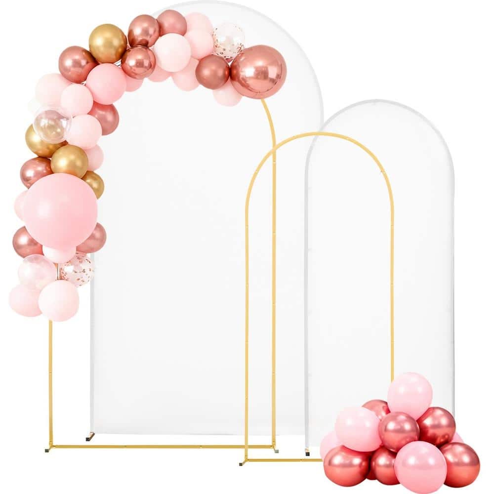Arch Backdrop Stand Set of 2 Gold 7.2 ft + 6 ft Wedding Birthday Metal Arch Fabric Panels Easy Assembly price history on PriceWatchPro