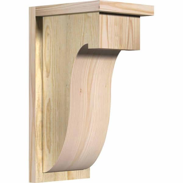 Ekena Millwork 8 in. x 10 in. x 18 in. Douglas Fir Del Monte Rough Sawn Corbel with Backplate
