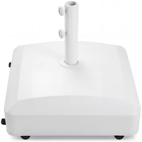 best choice products mobile hdpe plastic patio umbrella base Best Choice Products 123 lbs. Fillable Capacity HDPE Plastic Mobile Patio  Umbrella Base in White SKY9284