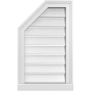 16 in. x 26 in. Octagonal Surface Mount PVC Gable Vent: Functional with Brickmould Sill Frame