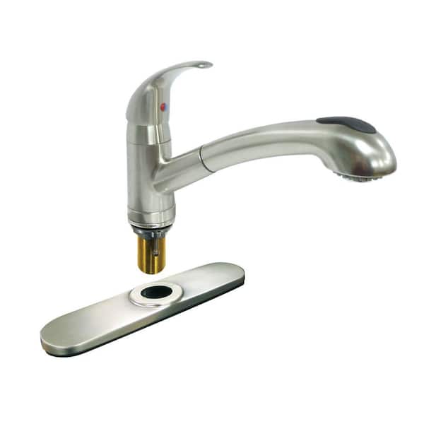 KISSLER & CO Dominion Single-Handle Pull-Out Sprayer Kitchen Faucet in Brushed Nickel