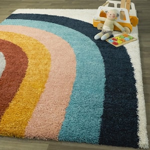 Amelia White 2 ft. 2 in. x 7 ft. Abstract Runner Rug