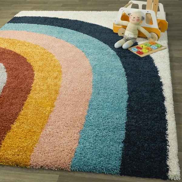 Amelia White 2 ft. 2 in. x 7 ft. Abstract Runner Rug