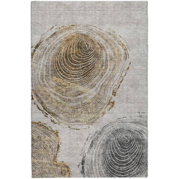 Dream Shag Premium Machine Washable Abstract ADS713 Taupe 5 ft. x 7 ft. 6 in. Area Rug
