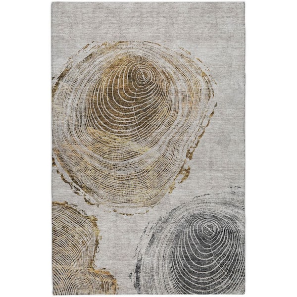 Dream Shag Premium Machine Washable Abstract ADS713 Taupe 8 ft. x 10 ft. Area Rug