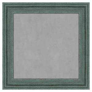 Upcycled Teal Grey 15 in. x 15 in Framed Magnetic Board