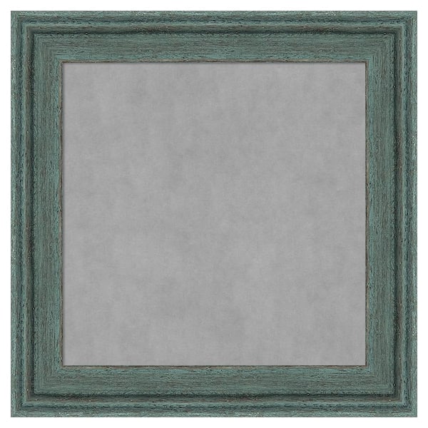 Amanti Art Upcycled Teal Grey 15 in. x 15 in Framed Magnetic Board