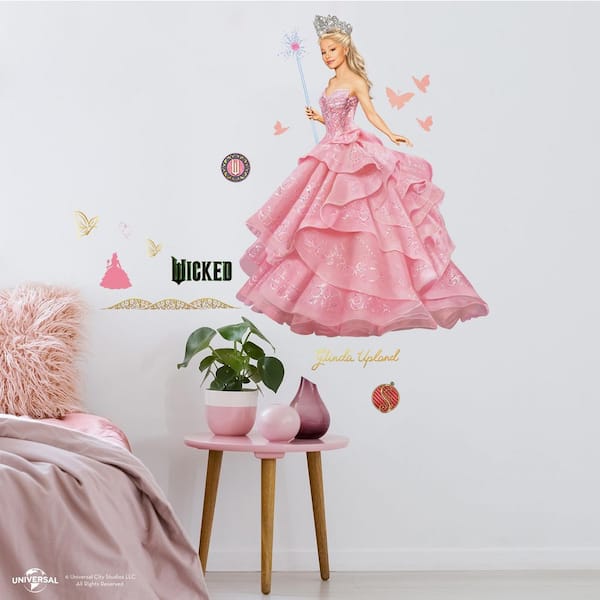 18-Piece 23.43 in. x 29.92 in. Pink Wicked Glinda Wall Decals