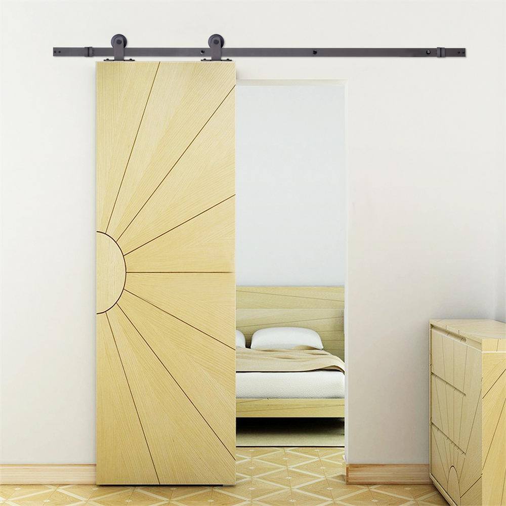 Antique Bronze Barn Door Sliding Track Hardware Kit