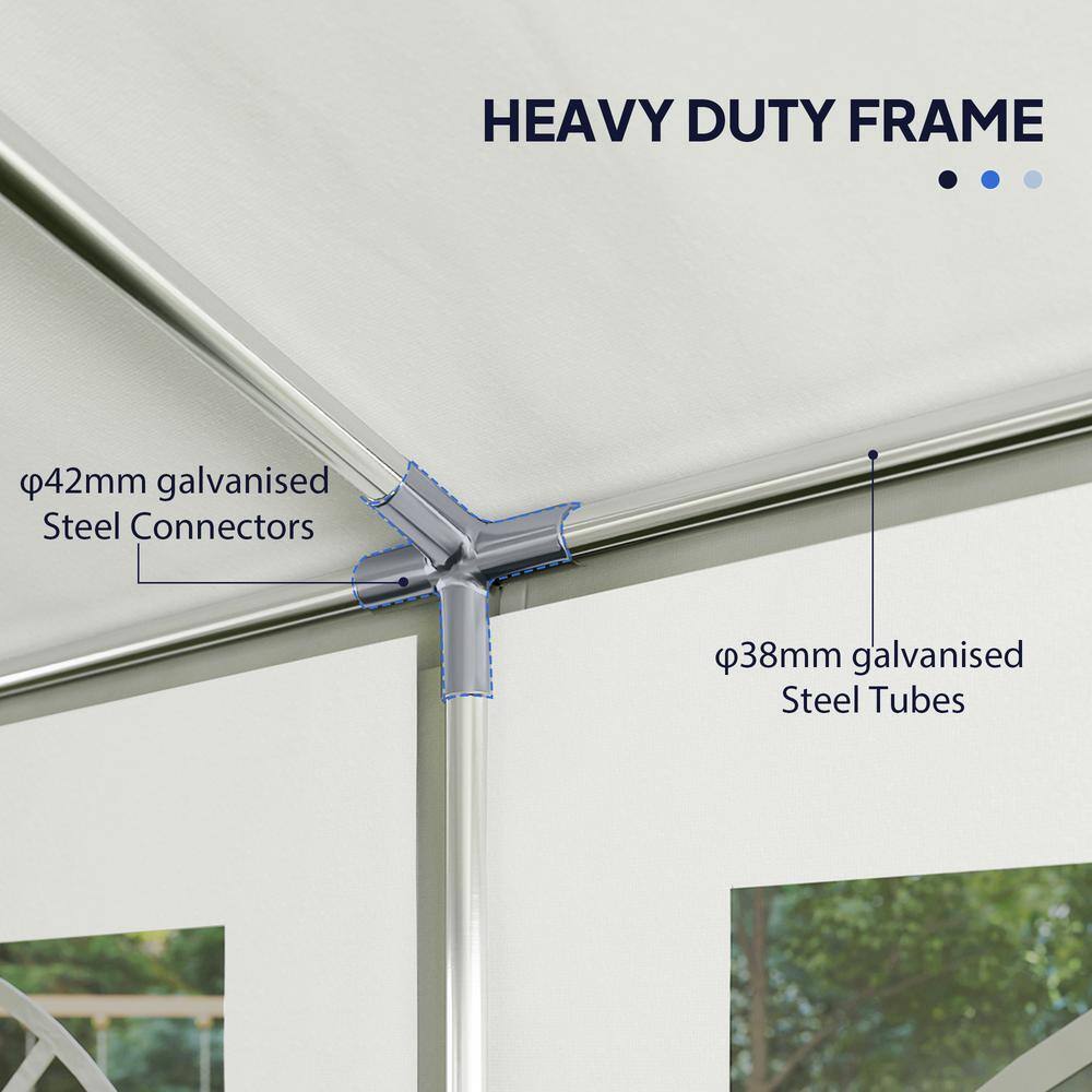 White Heavy Duty Outdoor Canopy Tent with Removable Sidewalls