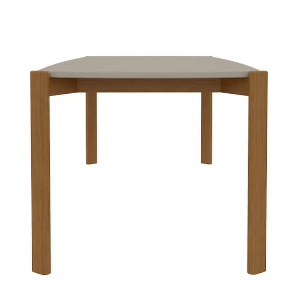 Manhattan Comfort Mid-Century Modern Gales 70.87 Dining Table with Solid Wood Legs in Greige Manhattan Comfort Mid-Century Modern Gales 70.87 Dining Table with Solid Wood Legs in Greige