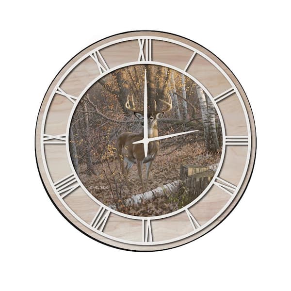 Unbranded "Great Eight" Woodgrain Accent and White Numbers Imaged Wall Clock