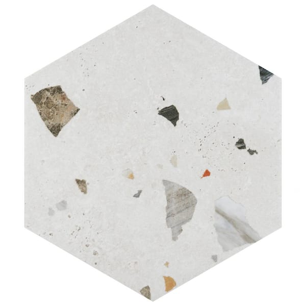 Merola Tile Sonar Hex White 8-5/8 in. x 9-7/8 in. Porcelain Floor and Wall Tile (11.5 sq. ft./Case)